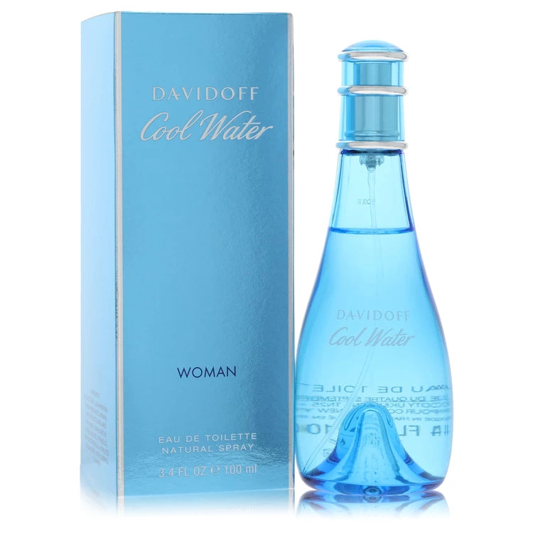 Davidoff Cool Water perfume bottle and packaging on a white background 100ml