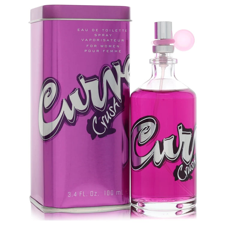 Pink 'Curve' perfume bottle and packaging on a white background 100ml