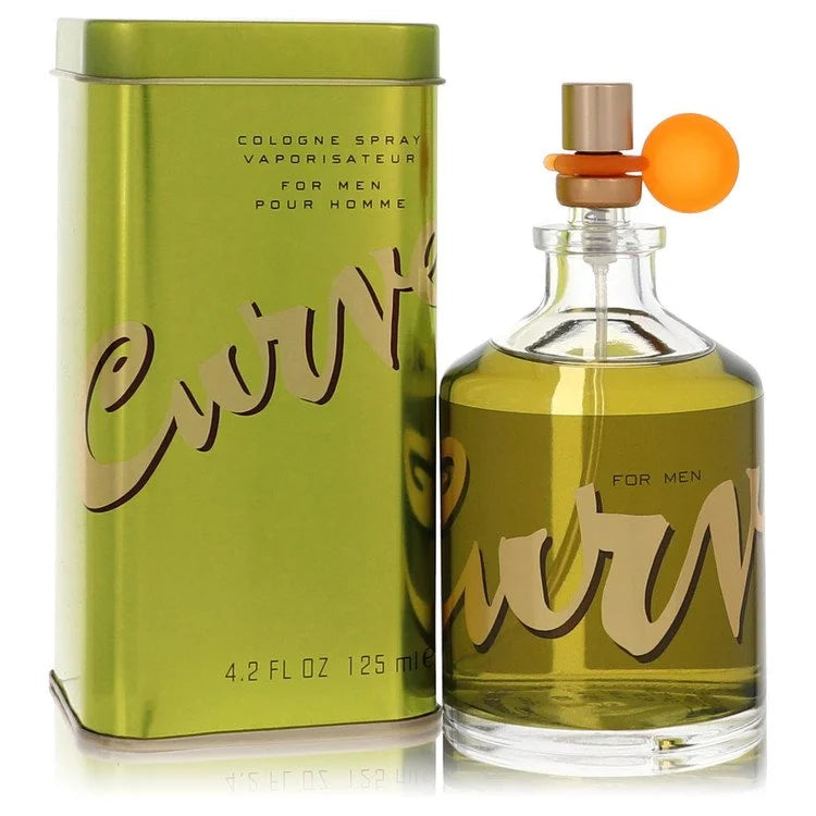 Green cologne spray bottle and packaging for men on a white background 125ml