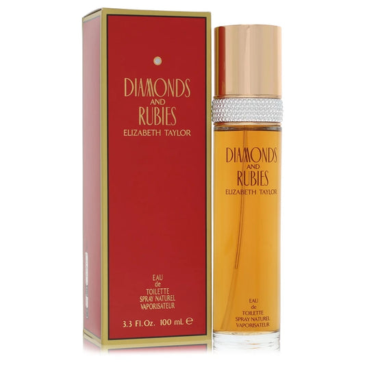 Diamonds and Rubies perfume bottle and packaging by Elizabeth Taylor on a white background 100ml