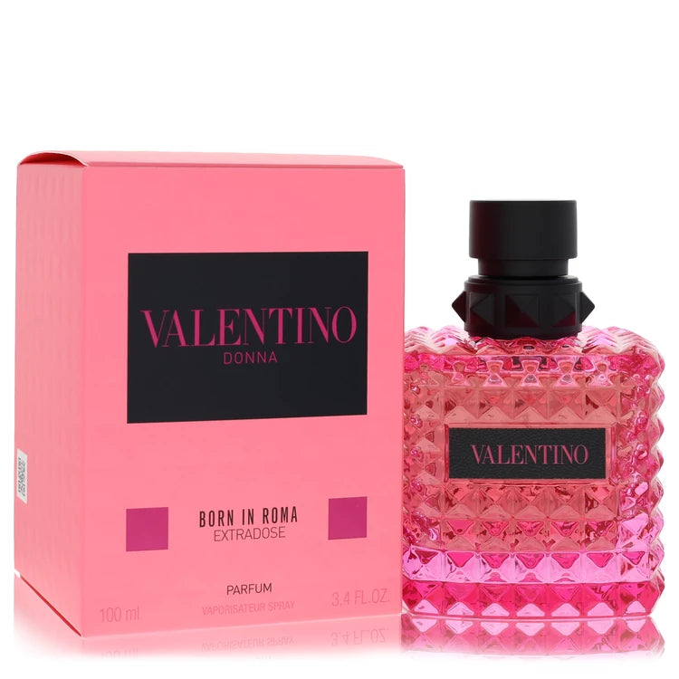 Valentino perfume bottle and packaging on a white background 100ml