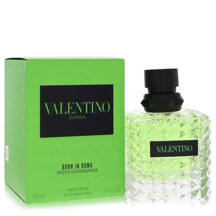 Valentino perfume bottle and packaging on a white background 100ml