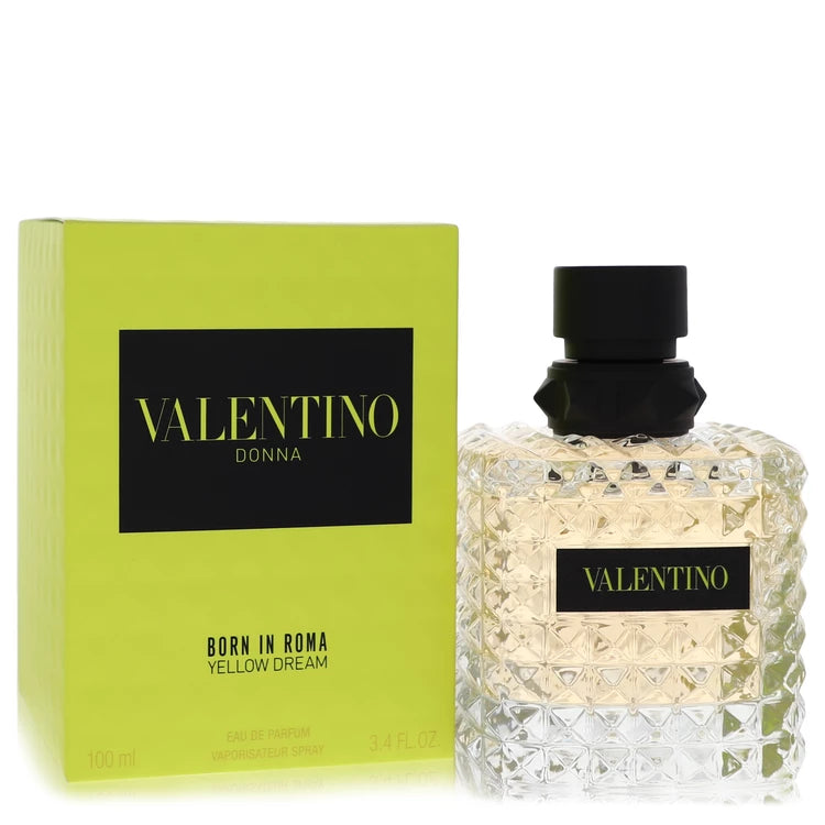 Valentino perfume bottle and packaging on a white background 100ml