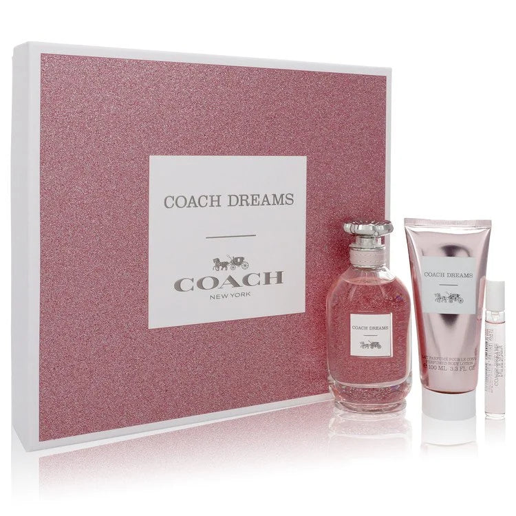 Coach Dreams Gift Set with 90ml Eau de Parfum, 100ml Body Lotion, and 7ml Travel Spray at Scent Haven
