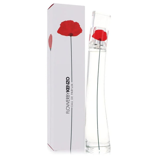 Kenzo Flower by Kenzo perfume bottle and packaging on a white background 50ml