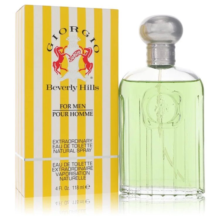 Giorgio Beverly Hills cologne bottle and packaging on a white background 120ml