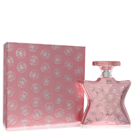 Pink perfume bottle and packaging with a decorative pattern on a white background 100ml