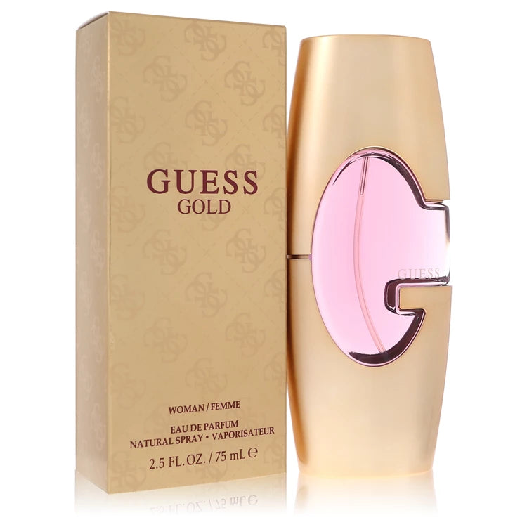 Guess Gold perfume bottle and packaging on a white background 75ml