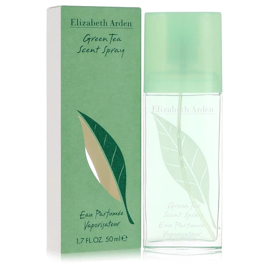 Elizabeth Arden Green Tea Scent Spray packaging with green leaf design on a white background 50ml