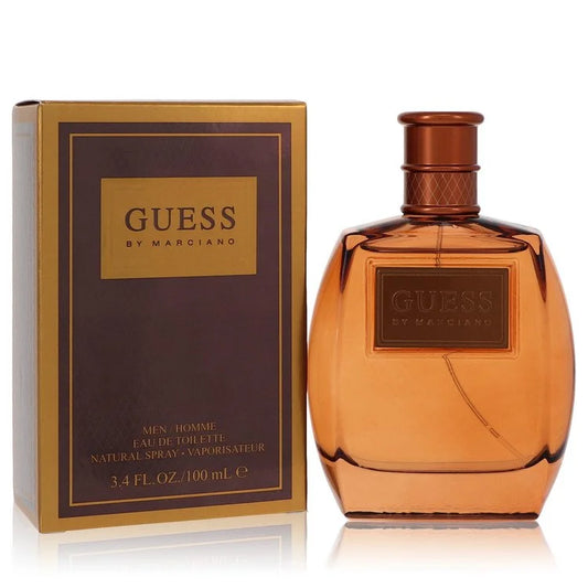 Guess by Marciano men's perfume bottle and packaging on a white background 100ml