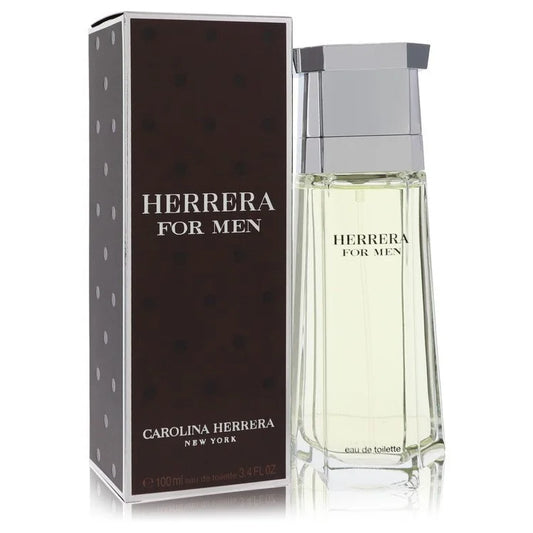 Bottle of Herrera for Him by Carolina Herrera Eau de Toilette with elegant dark tones and a refined masculine background
100ml