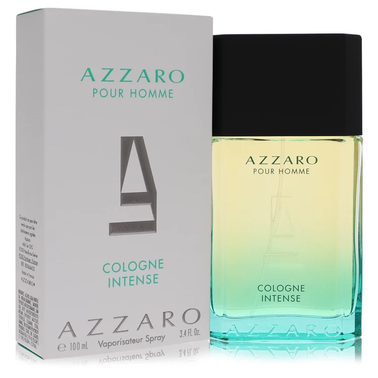 Azzaro Pour Homme cologne bottle and packaging on a white background 100ml