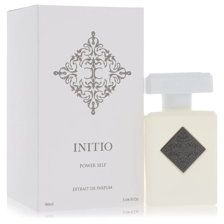 Initio Power Self Extrait de Parfum luxury unisex perfume in an elegant Initio bottle, featuring pink pepper, white rose, magnolia, osmanthus, musk and cedarwood. 90ml