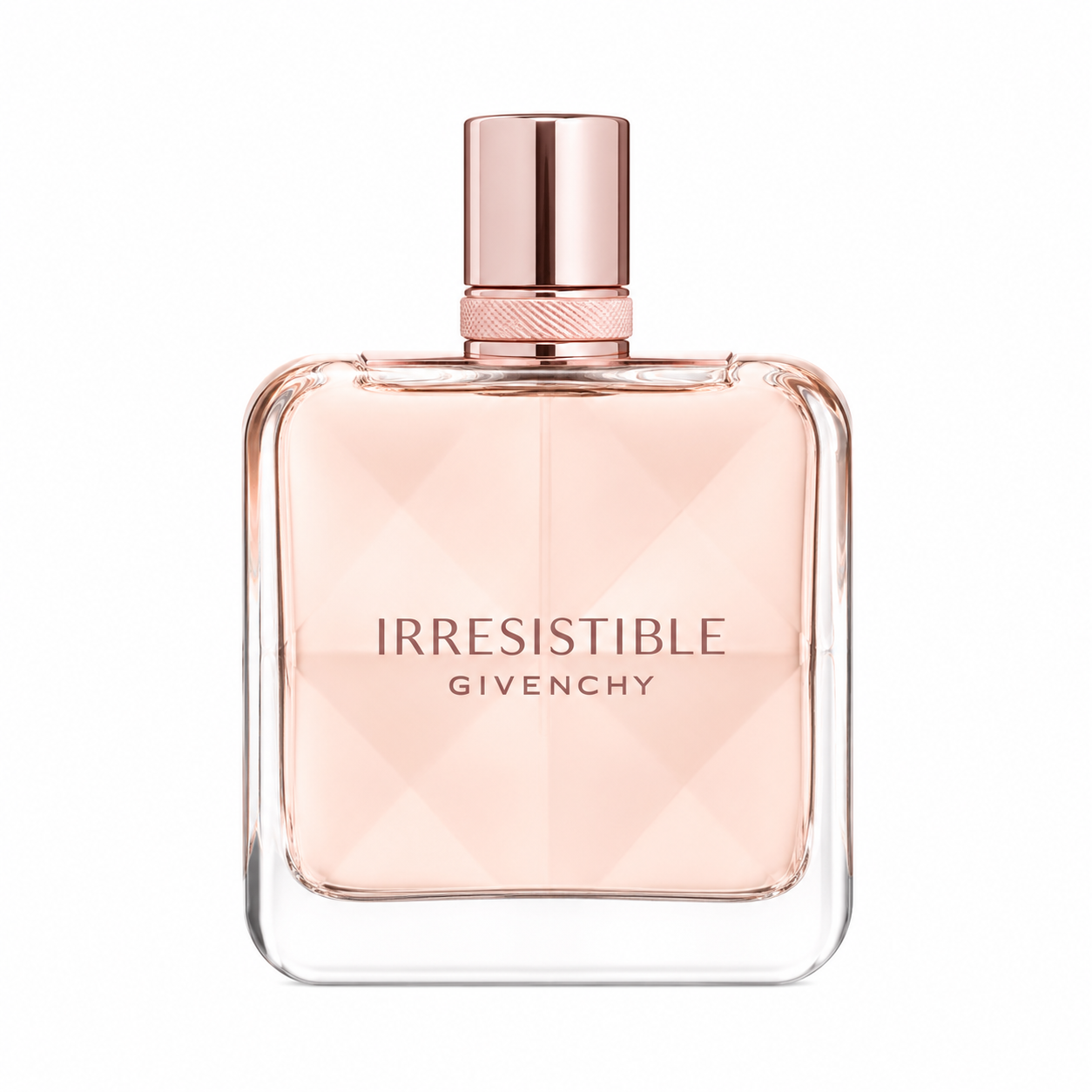 Givenchy Irresistible – playful floral fruity perfume in soft pink faceted bottle. 80ml