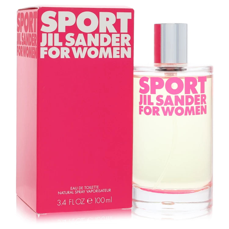 Jil Sander Sport for Women perfume bottle and packaging on a white background 100ml
