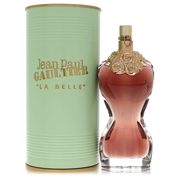 Jean Paul Gaultier La Belle perfume bottle and packaging on a white background 100ml