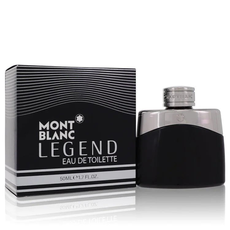 Montblanc Legend Eau de Toilette – classic fougère fragrance in sleek black bottle with chrome top. 50ml
