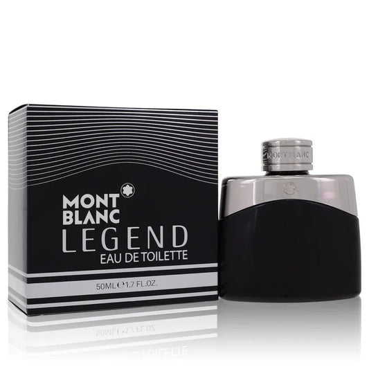 Montblanc Legend Eau de Toilette – classic fougère fragrance in sleek black bottle with chrome top. 50ml
