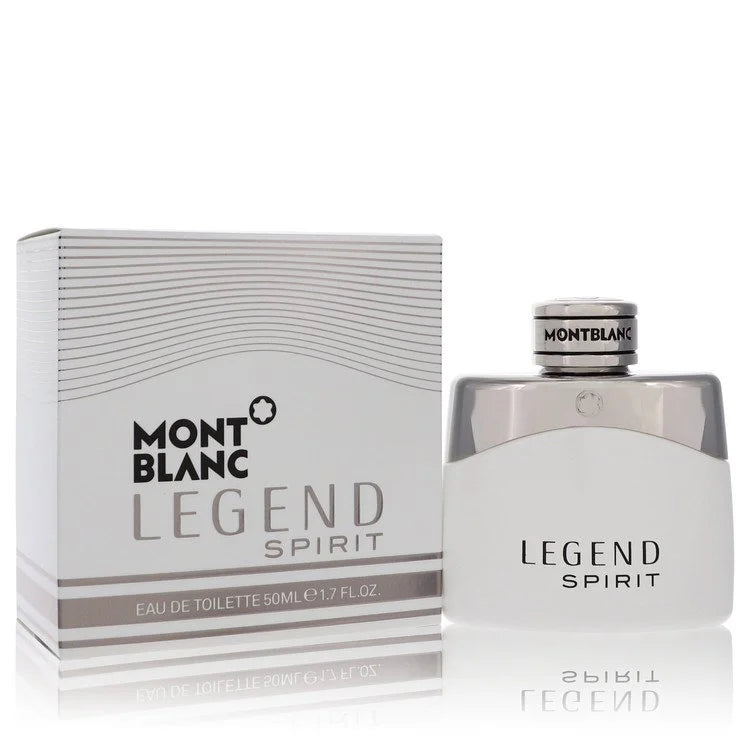 Montblanc Legend Spirit – crisp fresh woody scent in elegant white bottle with silver details. 50ml
