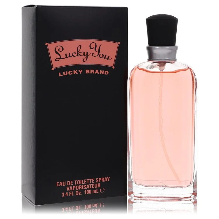 Lucky Brand Lucky You perfume bottle and packaging on a white background 100ml