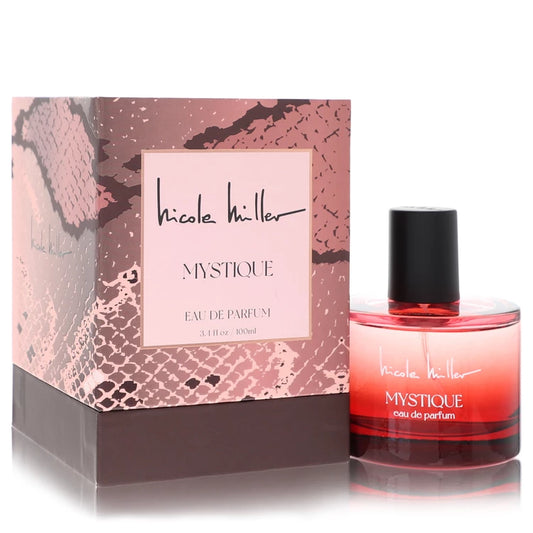 Nicole Miller Mystique perfume bottle and packaging on a white background 100ml