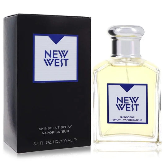 Bottle of Aramis New West for Him Eau de Cologne with oceanic background and cool aquatic tones 100ml