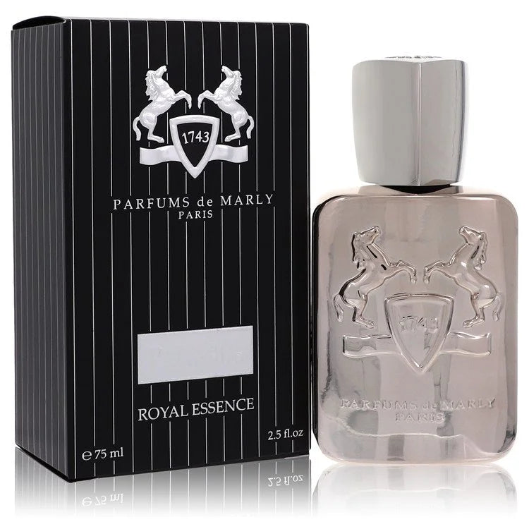 Parfums de Marly Pegasus – refined almond and vanilla fragrance in sleek metallic silver bottle. 75ml