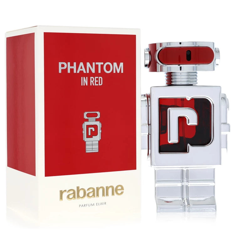 Phantom In Red Parfum Elixir bottle and classic Rabanne box 100ml