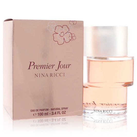 Nina Ricci Premier Jour perfume bottle and packaging on a white background 100ml