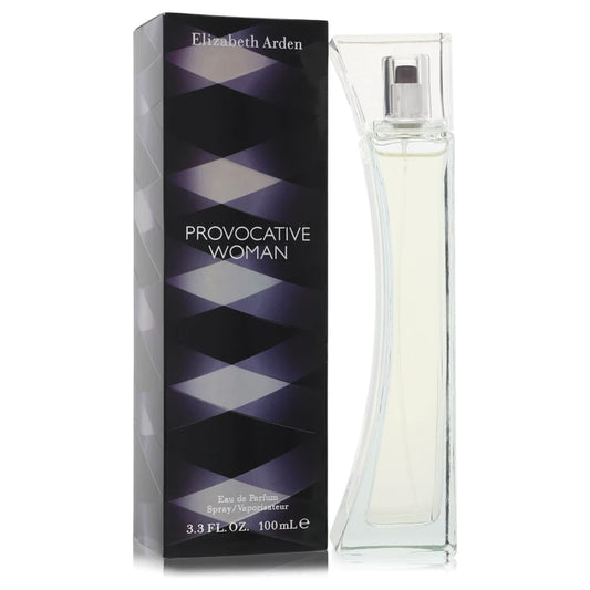 Elizabeth Arden Provocative Woman perfume bottle and packaging on a white background 100ml