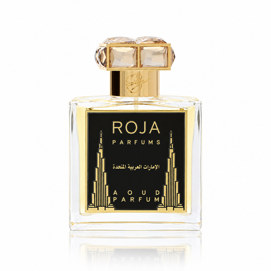 Roja United Arab Emirates Parfum luxury unisex fragrance featuring precious oud, Rose de Mai, jasmine, frankincense, warm spices and rich amber accords.
50ml