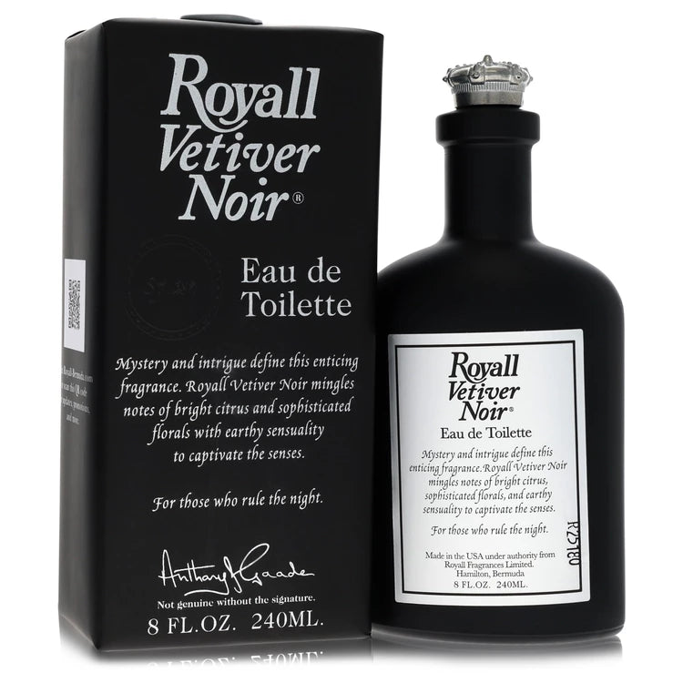 Royall Vetiver Noir Eau de Toilette bottle and packaging on a white background 240ml
