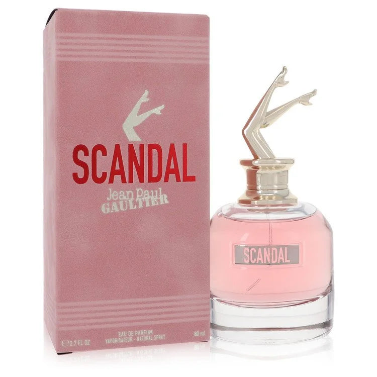 Scandal perfume bottle and packaging on a white background
