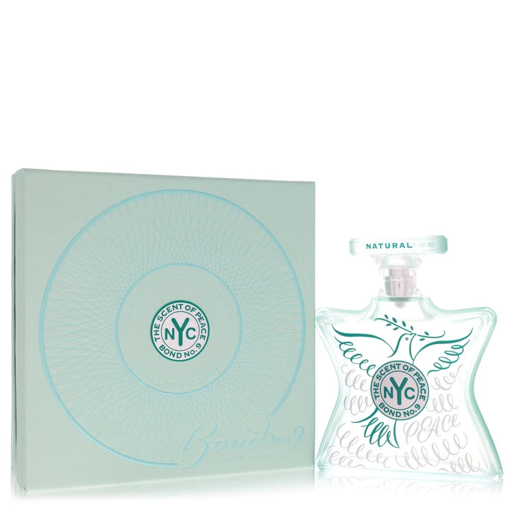 Bond No. 9 The Scent of Peace Natural Eau de Parfum 100ml, luxury unisex fragrance in a vibrant green star-shaped bottle featuring the NYC logo. 100ml