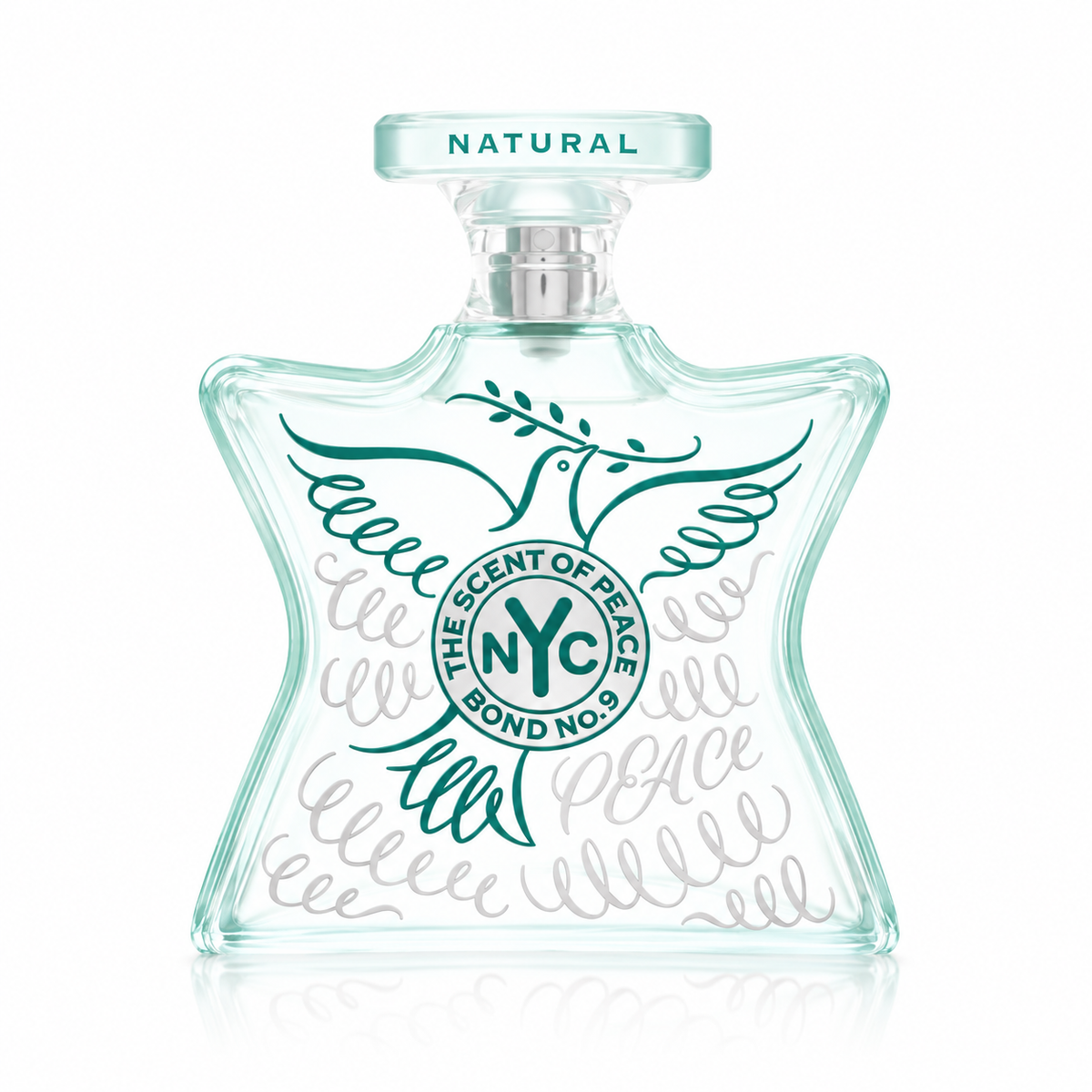 Bond No. 9 The Scent of Peace Natural Eau de Parfum 100ml, luxury unisex fragrance in a vibrant green star-shaped bottle featuring the NYC logo. 100ml