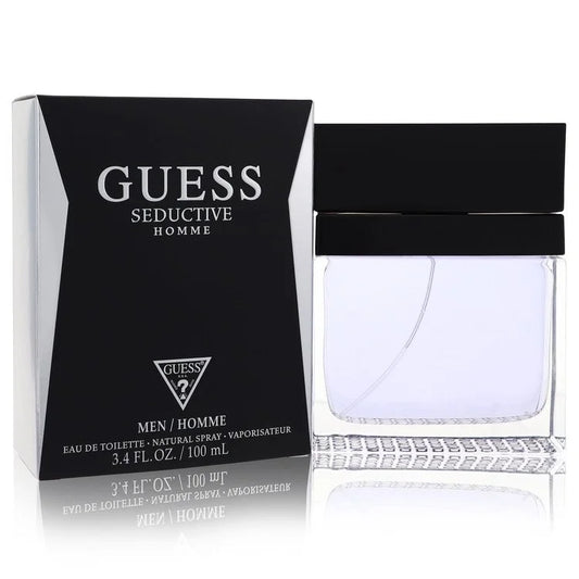 Guess Seductive Homme perfume bottle and packaging on a white background 100ml