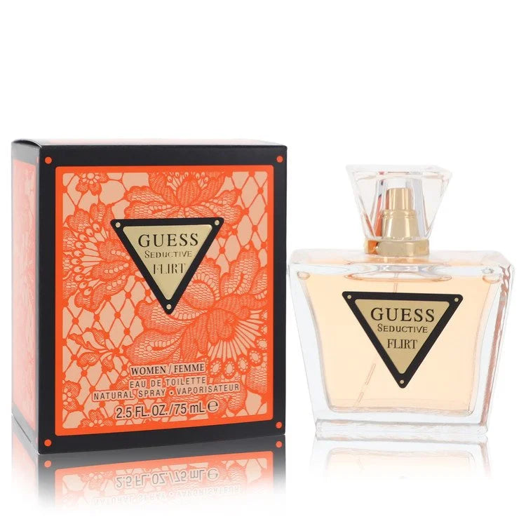 Guess Seductive Flirt perfume bottle and packaging on a white background 75ml
