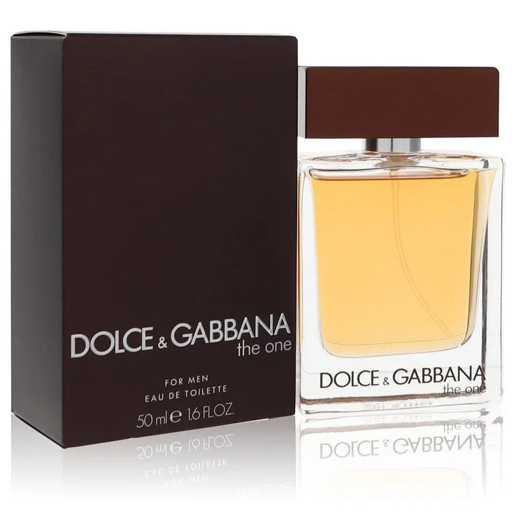 Dolce & Gabbana The One for Men – warm spicy tobacco fragrance in amber glass bottle with sleek black cap. 50ml