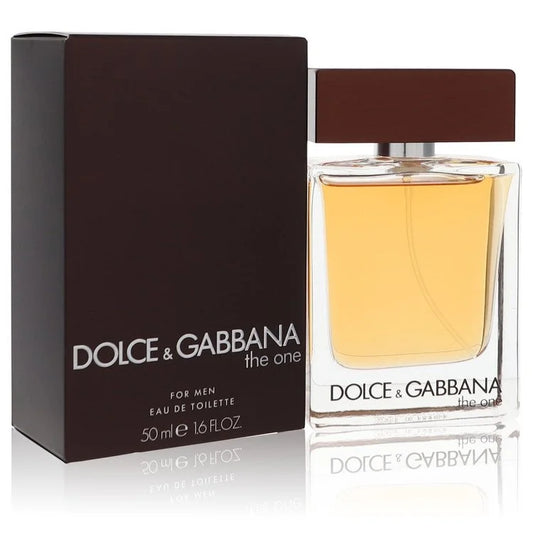 Dolce & Gabbana The One for Men – warm spicy tobacco fragrance in amber glass bottle with sleek black cap. 50ml