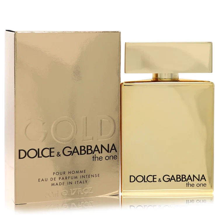 Dolce & Gabbana The One Gold for Men – luxurious woody spicy scent in metallic gold bottle with bold black cap 50ml