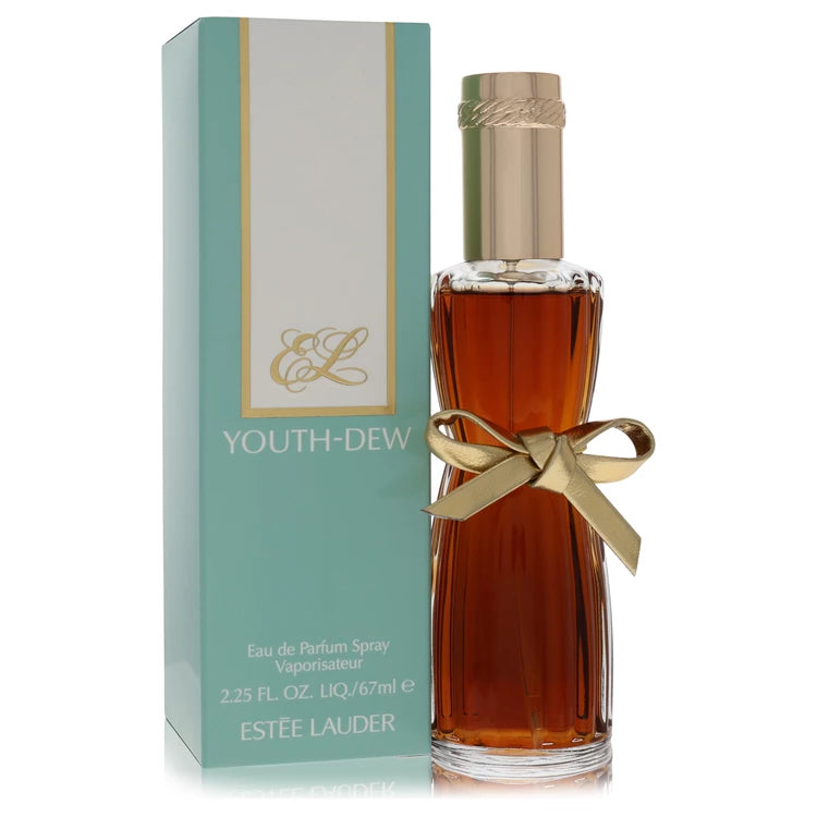 Estée Lauder Youth-Dew perfume bottle with packaging on a white background 67ml